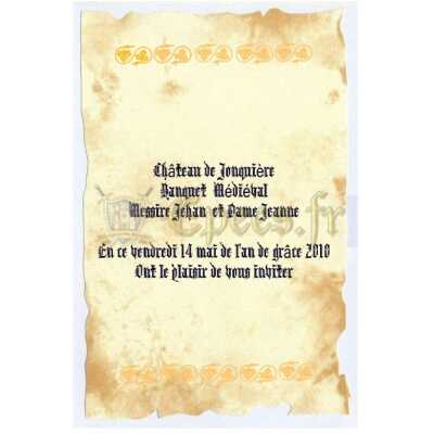 invitation banquet médiéval