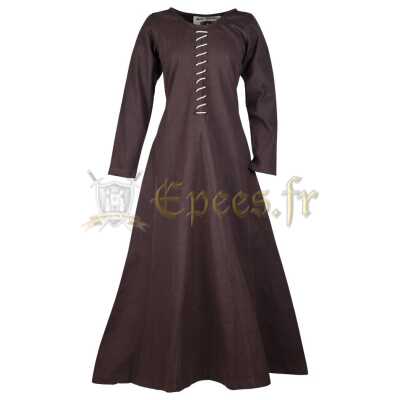 robe médiévale en coton manches longues
