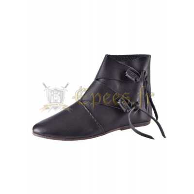 Chaussures viking début moyen-âge, cuir noir