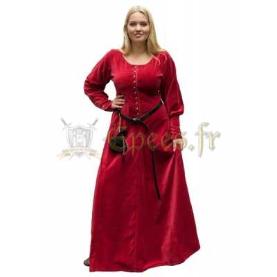 Robe en velours rouge isabelle 100% coton