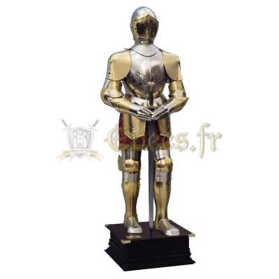 Armure de Charles quint acier et finition or